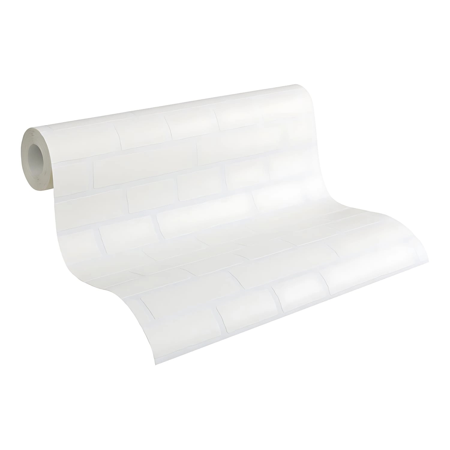 Weiße, matte Vliestapete in Steinoptik von PROFHOME, überstreichbar.