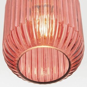 Roter Orion Lightstyle Glasschirm, Ø 140 mm, für E27 Lampen. Lampenschirm mit Struktur.