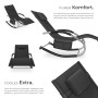 Tectake Gartenliege Taya Ergonomisch Mit Komfort Schwingbewegung Geschwungene Armlehnen Mit Schaumstoffpolsterung Pro Stück 142 x 62 x 92 cm Schwarz_3