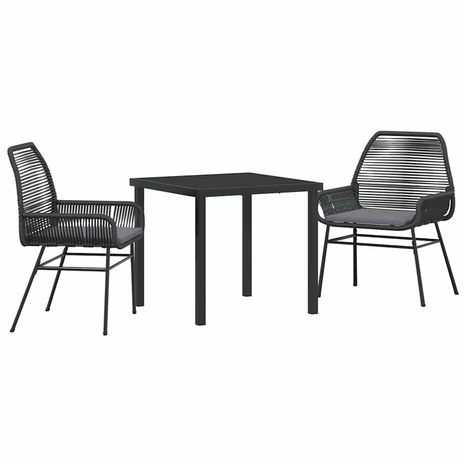 vidaXL Garten Essgruppe 3-Tlg Schwarz Poly Rattan 3380869 günstig online kaufen