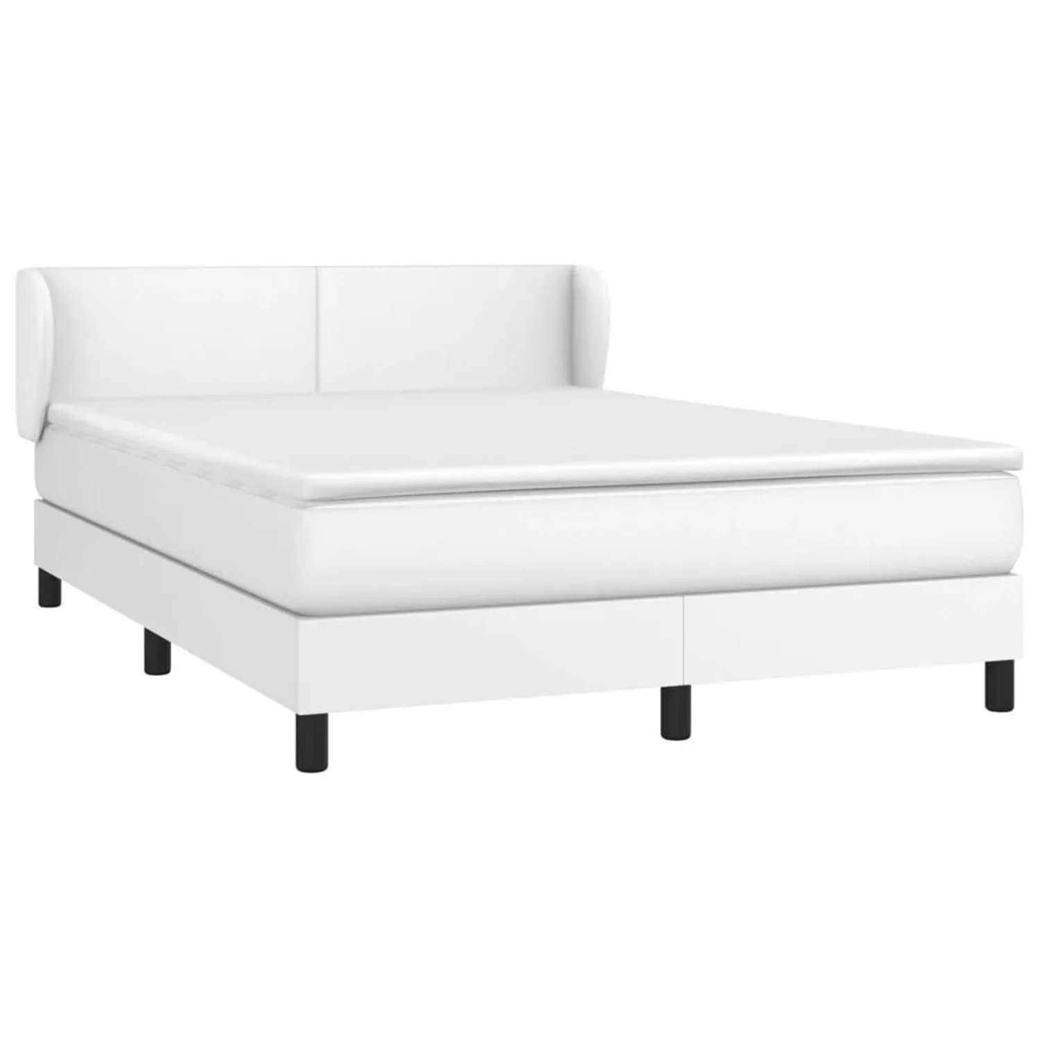 vidaXL Boxspringbett mit Matratze Weiß 140x200 cm Kunstleder 3127194 günstig online kaufen
