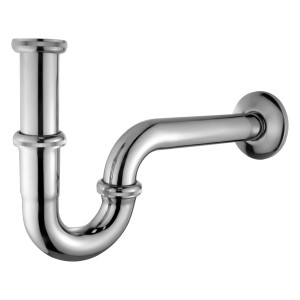 Sturotec Röhrensiphon, Langversion, 1 1/4 Zoll, Edelstahl, Chrom für Waschbecken.