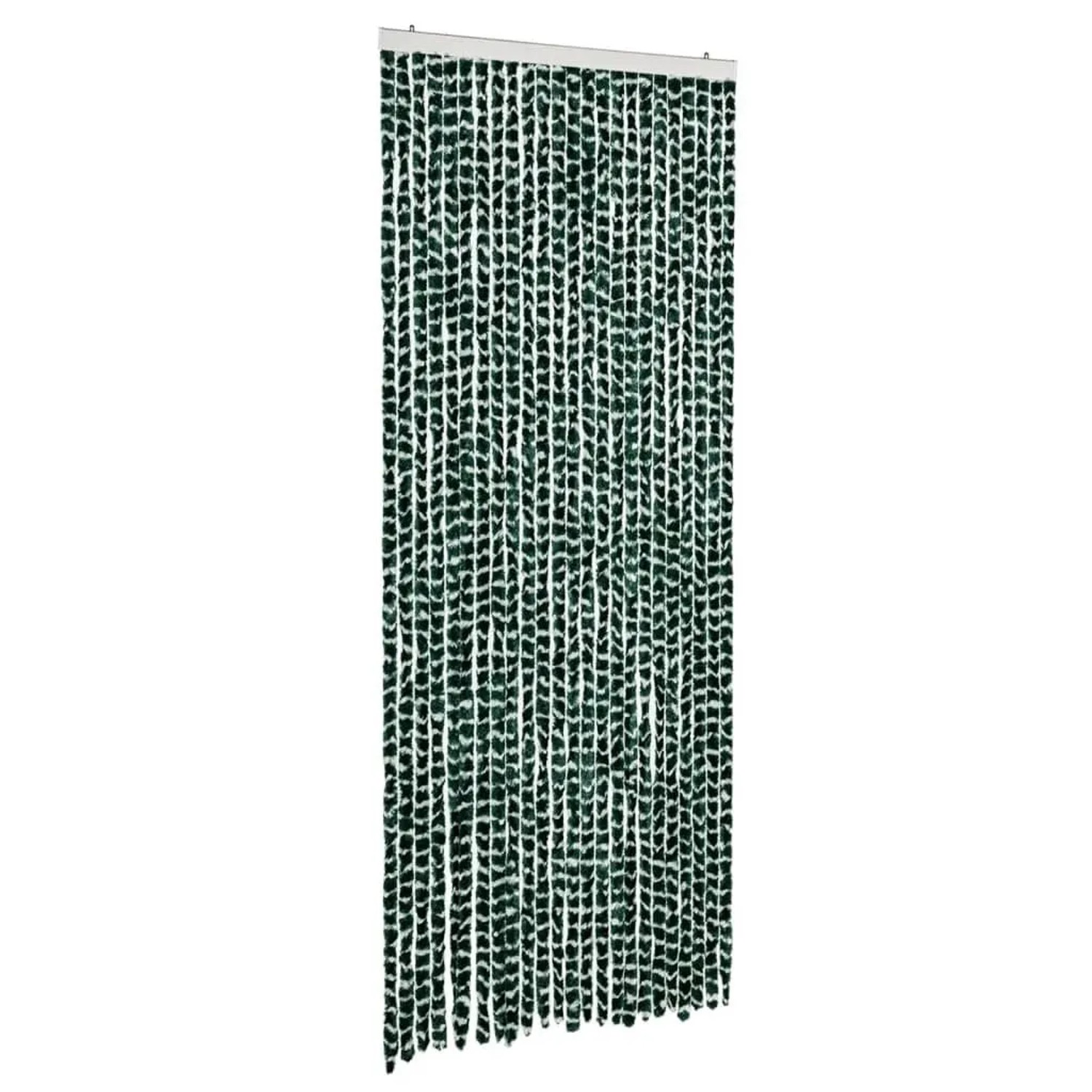vidaXL Fliegenvorhang Grün und Weiß 100x230 cm Chenille 377386
