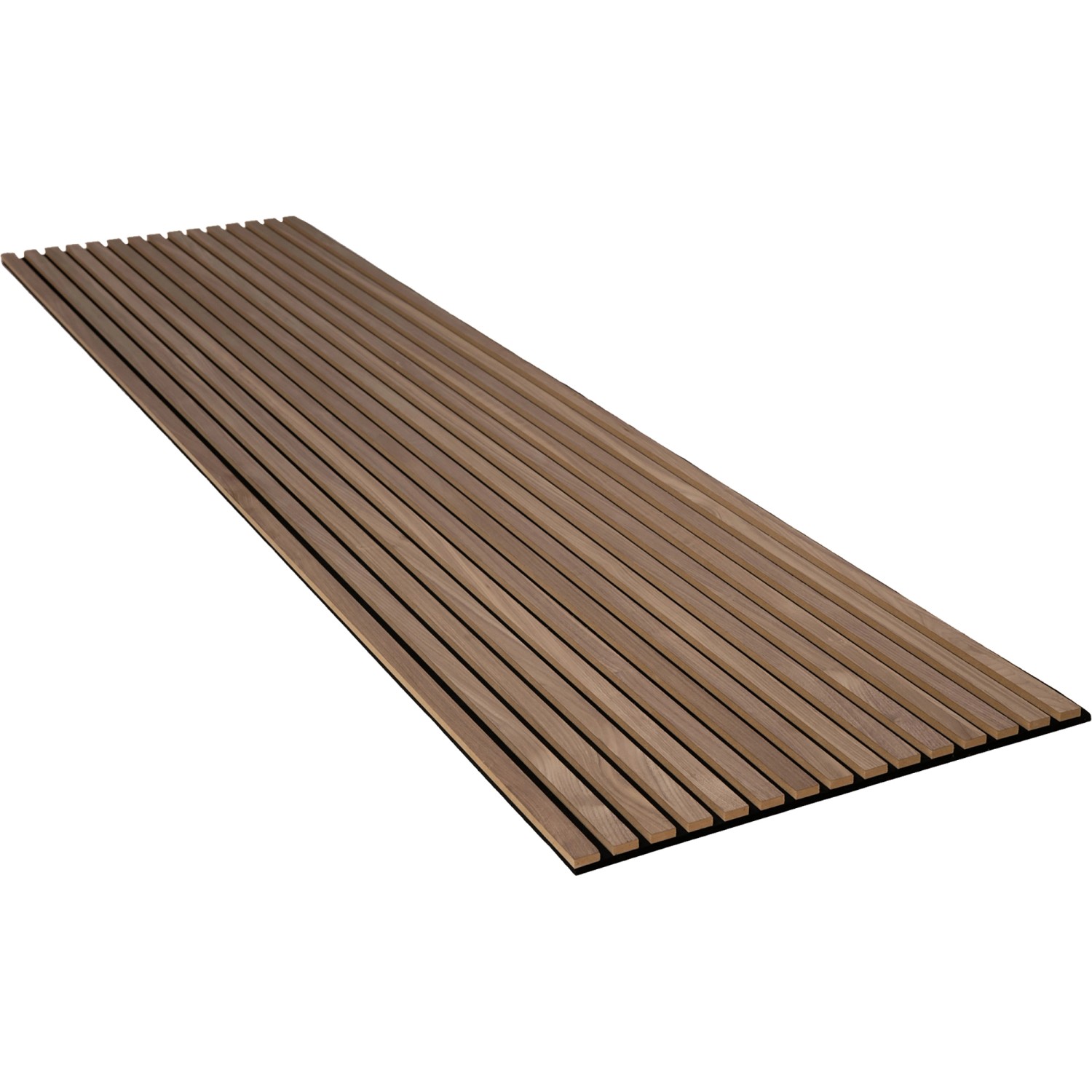 Akustikpaneel Wandverkleidung Walnuss Natur auf Akustikfilz Schwarz 240 cm FSC®