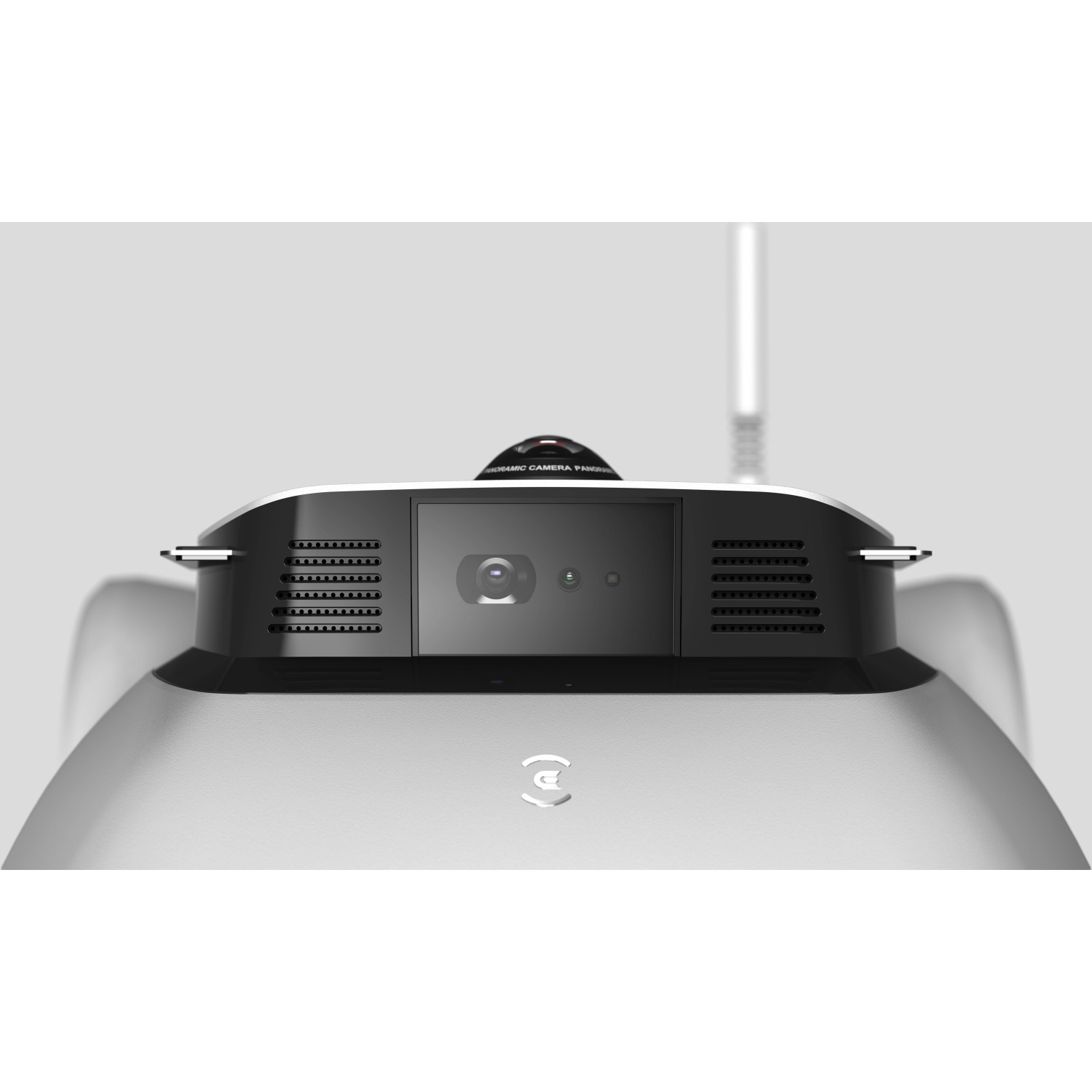 ECOVACS GOAT G1 Mähroboter: Detailansicht der Kamera und Sensoren für Hinderniserkennung.