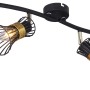 Schwarzer Globo Strahler Purra mit 4 Lampen und goldfarbenen Details.