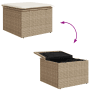 vidaXL Gartenmöbel: Beige Rattanhocker mit Stauraum, Deckel geschlossen und geöffnet dargestellt.
