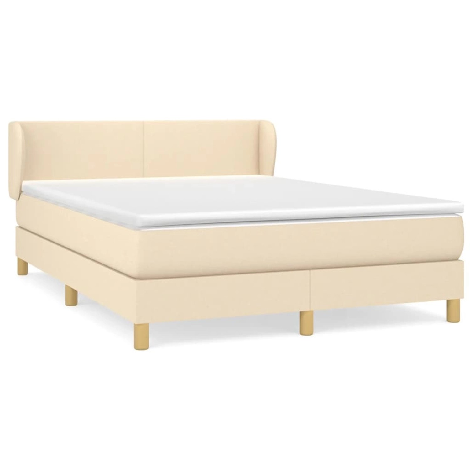 vidaXL Boxspringbett mit Matratze Creme 140x200 cm Stoff1394283 günstig online kaufen