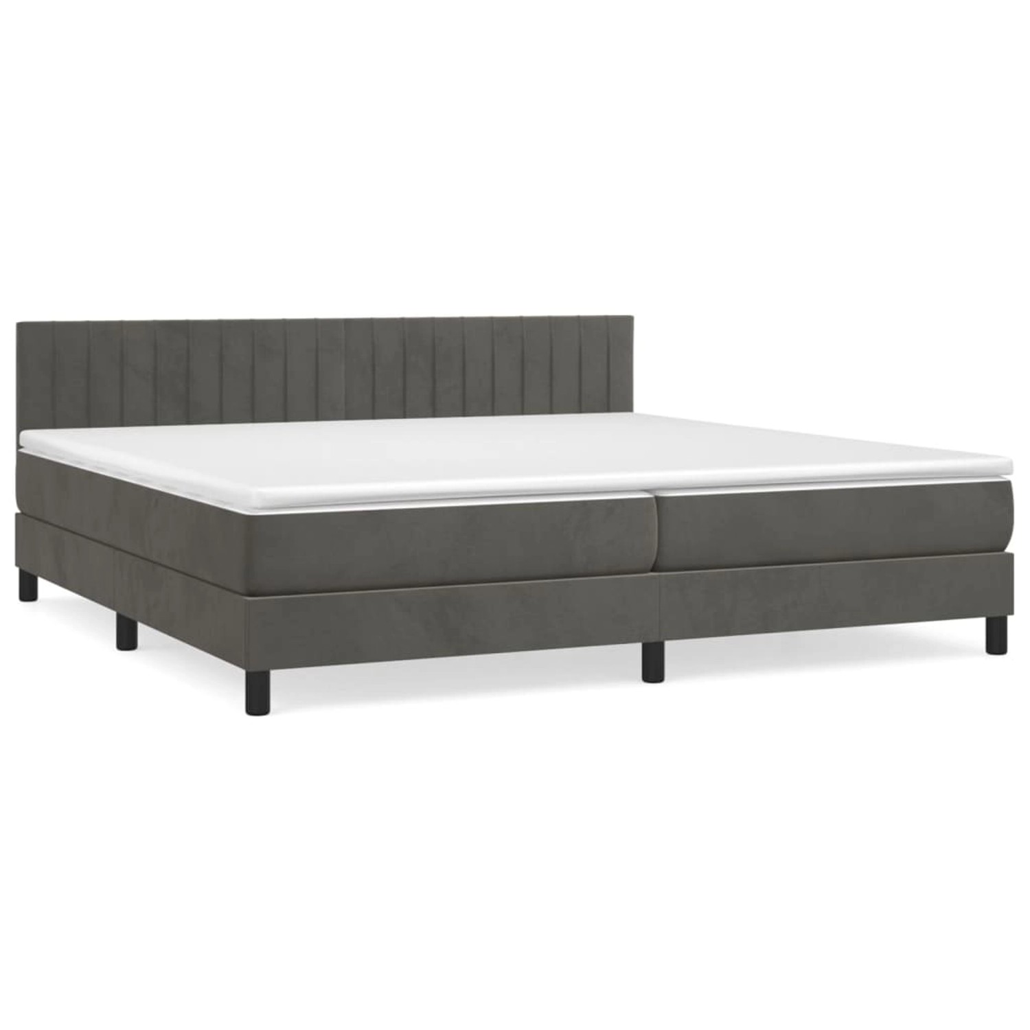 vidaXL Boxspringbett mit Matratze Dunkelgrau 200x200 cm Samt 3141444 günstig online kaufen