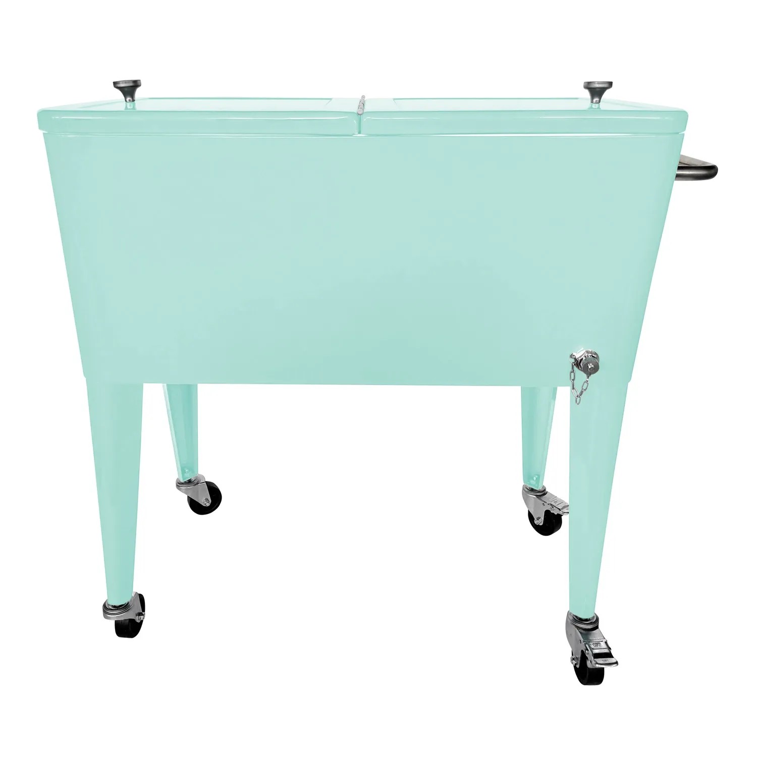 Axi Kühlwagen Retro Mint, 76 Liter, mit Rollen und Deckel. Ideal für Partys und zum Kühlen von Getränken.