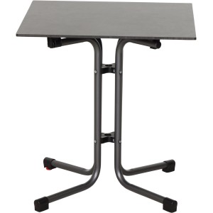 Quadratischer, anthrazitfarbener Siena Garden Klapptisch Sola, 65x65 cm, ideal für Balkon und Garten.
