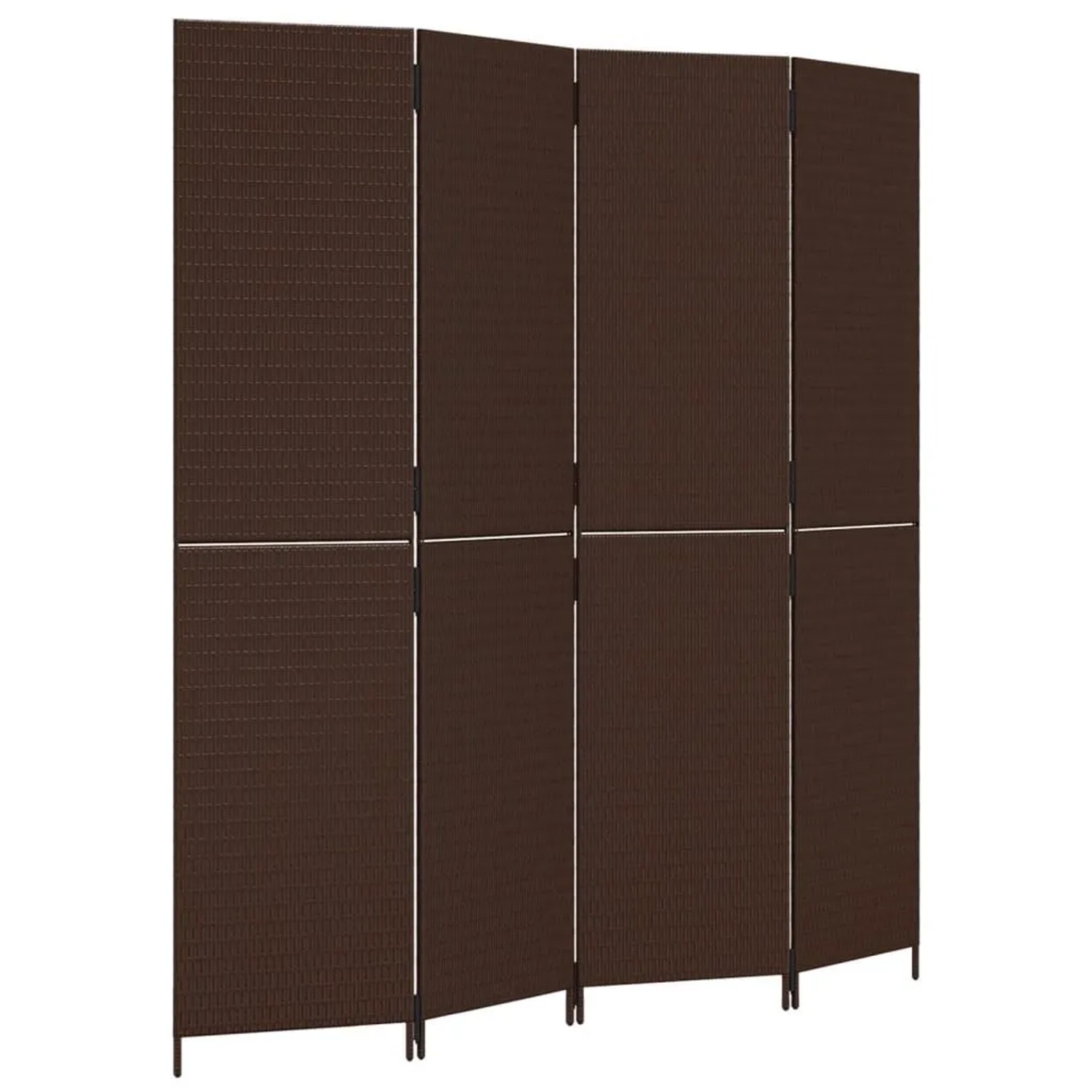 vidaXL Paravent 4 Tlg Braun Poly Rattan 365361