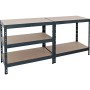 Anthrazitfarbenes Ar Shelving Schwerlast-Steckregal (180x90x40cm) mit 5 Böden und HDF-Regalböden.