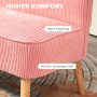 Detailansicht: Rosa HOMCOM Sofa 2 Sitzer mit Cordbezug und Holzfüßen. Bequeme Polsterung.