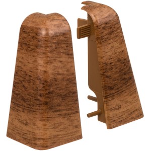 Living by Haro Außenecken Nussbaum Dunkel, 2er-Set für Sockelleisten