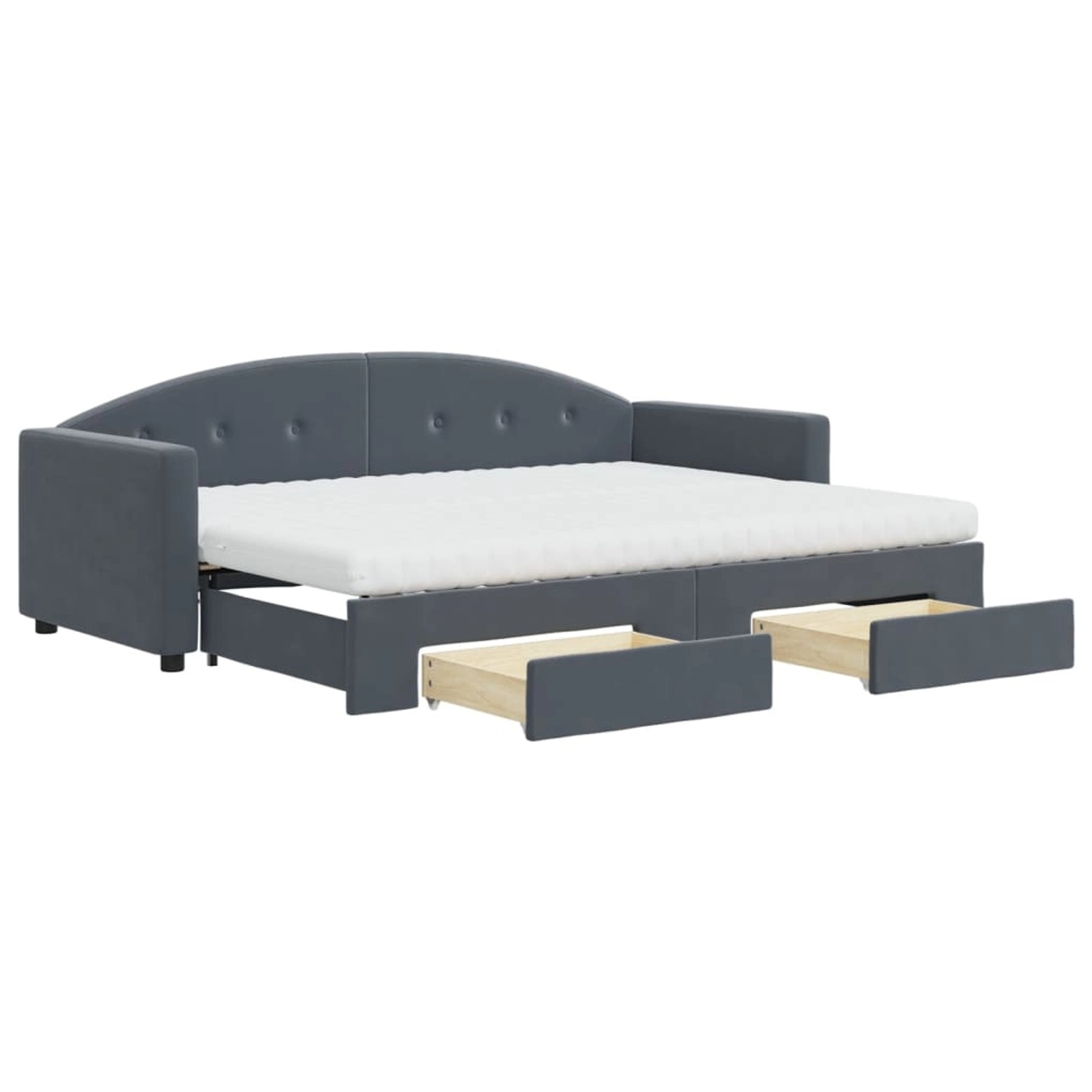 vidaXL Tagesbett Ausziehbar mit Schubladen Dunkelgrau 80x200 cm Samt 319736 günstig online kaufen