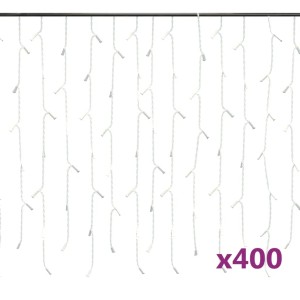 vidaXL Lichtervorhang LED Eiszapfen 10 m 400 LED Blau 8 Funktionen 328913