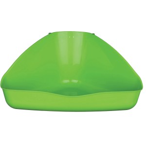 Grüne Trixie Ecktoilette für Kleintiere, 45x21x30 cm, aus Kunststoff, für Käfigzubehör.