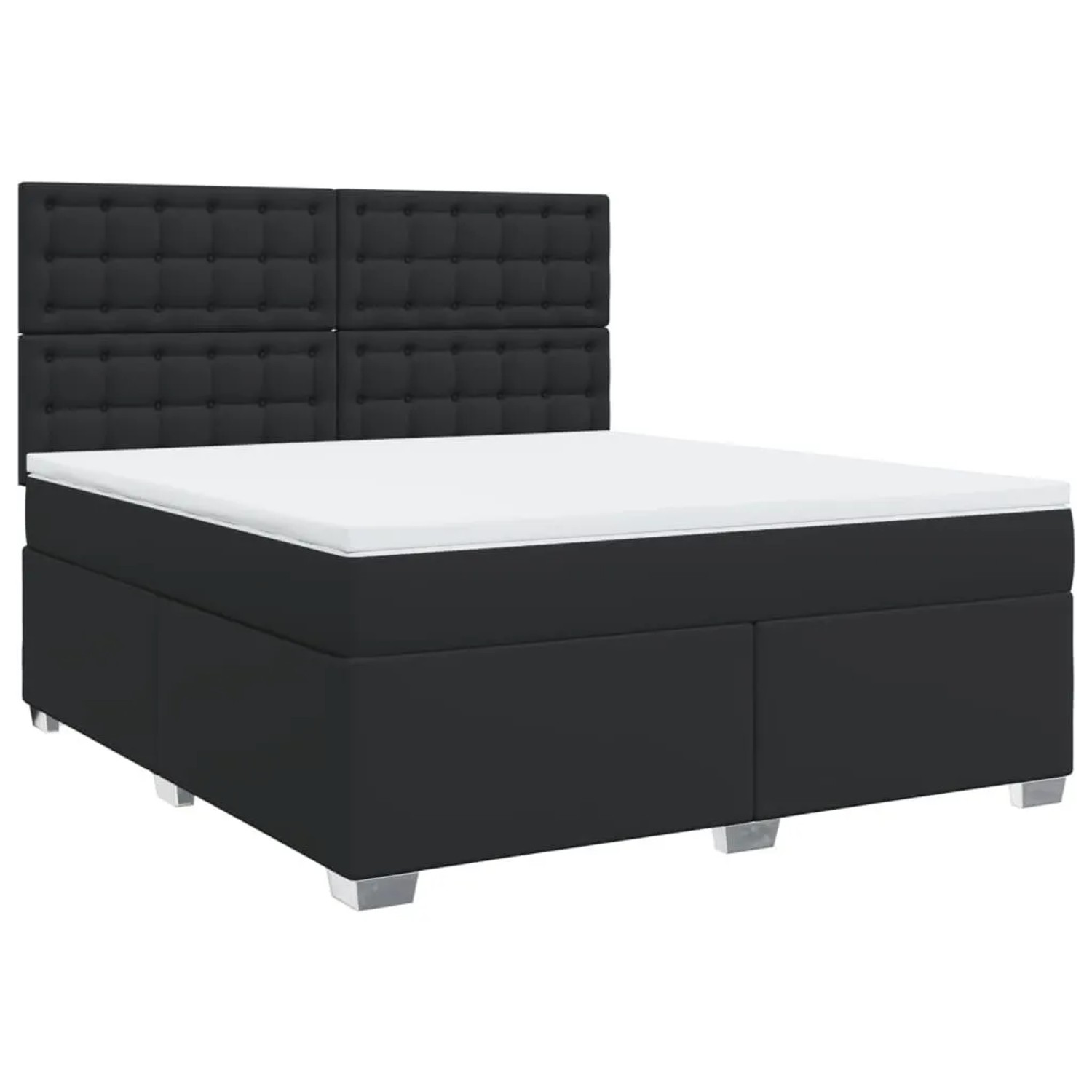 vidaXL Boxspringbett mit Matratze Schwarz 180x200 cm Kunstleder 3290732 günstig online kaufen