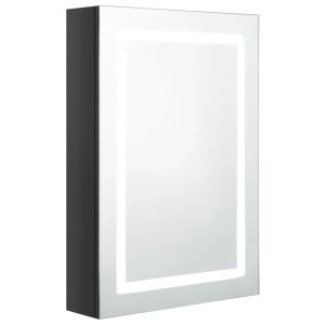 vidaXL LED-Spiegelschrank, glänzend schwarz, 50x13x70 cm, für Badezimmer.