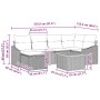 vidaXL Gartenmöbel-Set, 7-teilig, schwarz, Poly Rattan, mit Maßen. Ideal für Terrasse und Garten.