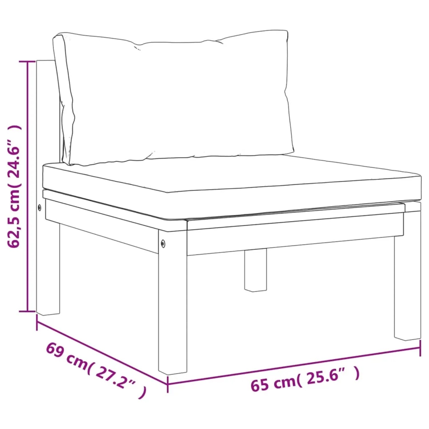 vidaXL Garten-Lounge-Set, 4-teilig, Akazie massiv, creme Kissen. Gartenmöbel für Terrasse und Garten.