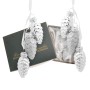 Krebs Glas Lauscha Weihnachtsornamente, silberne Tannenzapfen, 6er-Set, 8 cm.