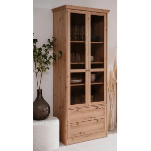 Furn.Design Vitrine Eiche Artisan 80 cm Viel Stauraum Rubik