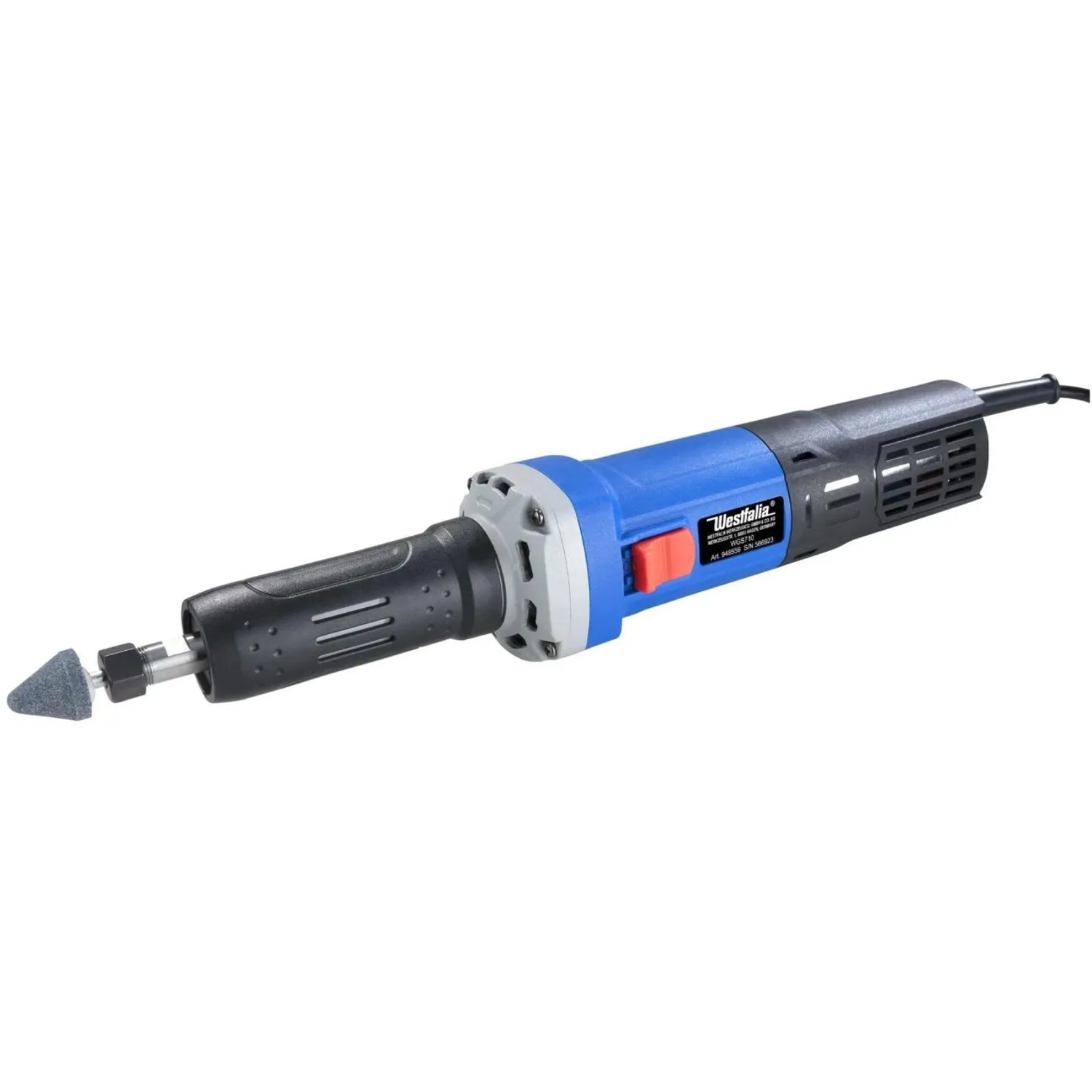 Image of Westfalia Geradschleifer WGS710 710 W Variabel Blau Kunststoff