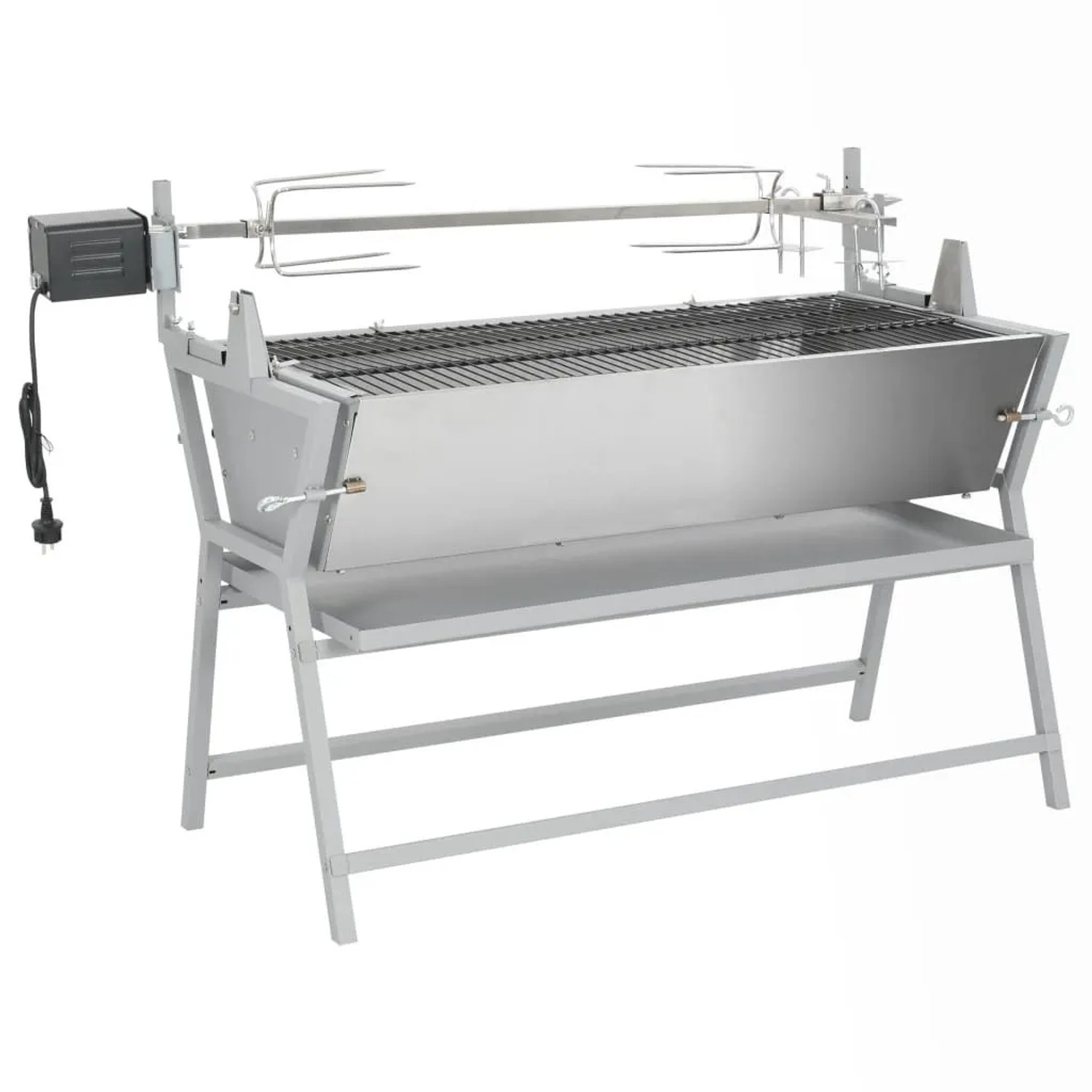 vidaXL BBQ Grill mit Drehspieß Eisen und Edelstahl 41349