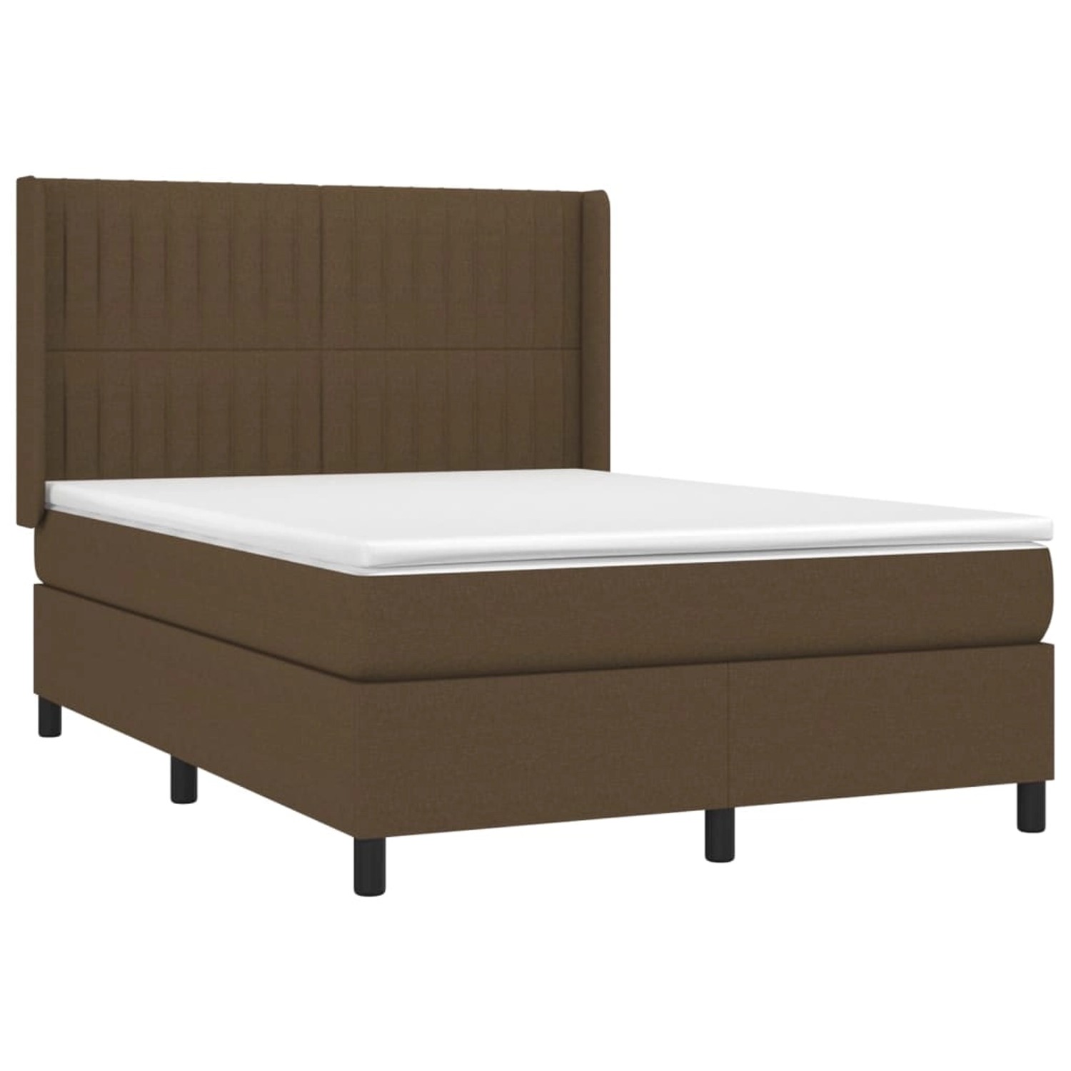 vidaXL Boxspringbett mit Matratze & LED Dunkelbraun 140x190 cm Stoff 313847 günstig online kaufen