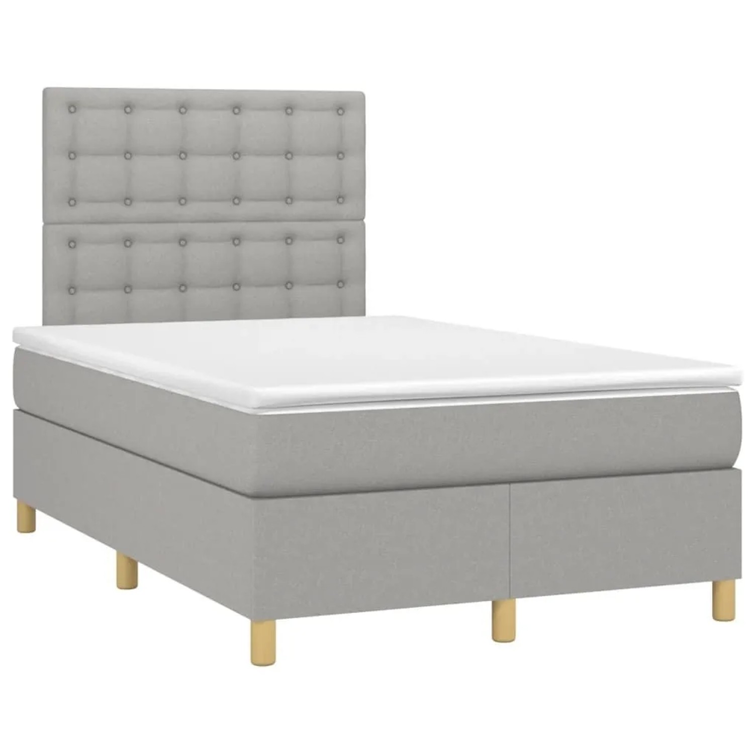 vidaXL Boxspringbett mit Matratze Hellgrau 120x200 cm Stoff 3142641 günstig online kaufen