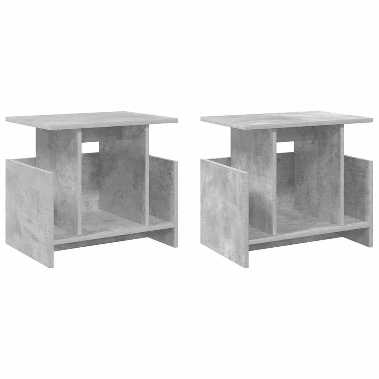 vidaXL TV-Ständer 2 Stk Beton Grau 50 x 35 x 45 cm Holzwerkstoff 891007