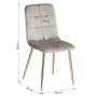 Homestyle4u Esszimmerstuhl im 4er Set, beige Samt mit goldenen Metallbeinen.