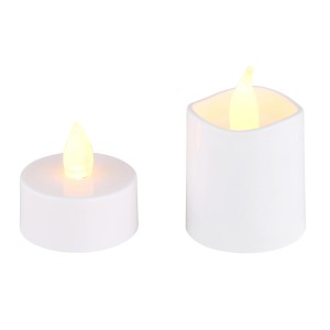 Globo LED-Teelichter Set, 16-teilig, aus weißem Kunststoff. Dekorative LED-Kerzen für stimmungsvolle Beleuchtung.