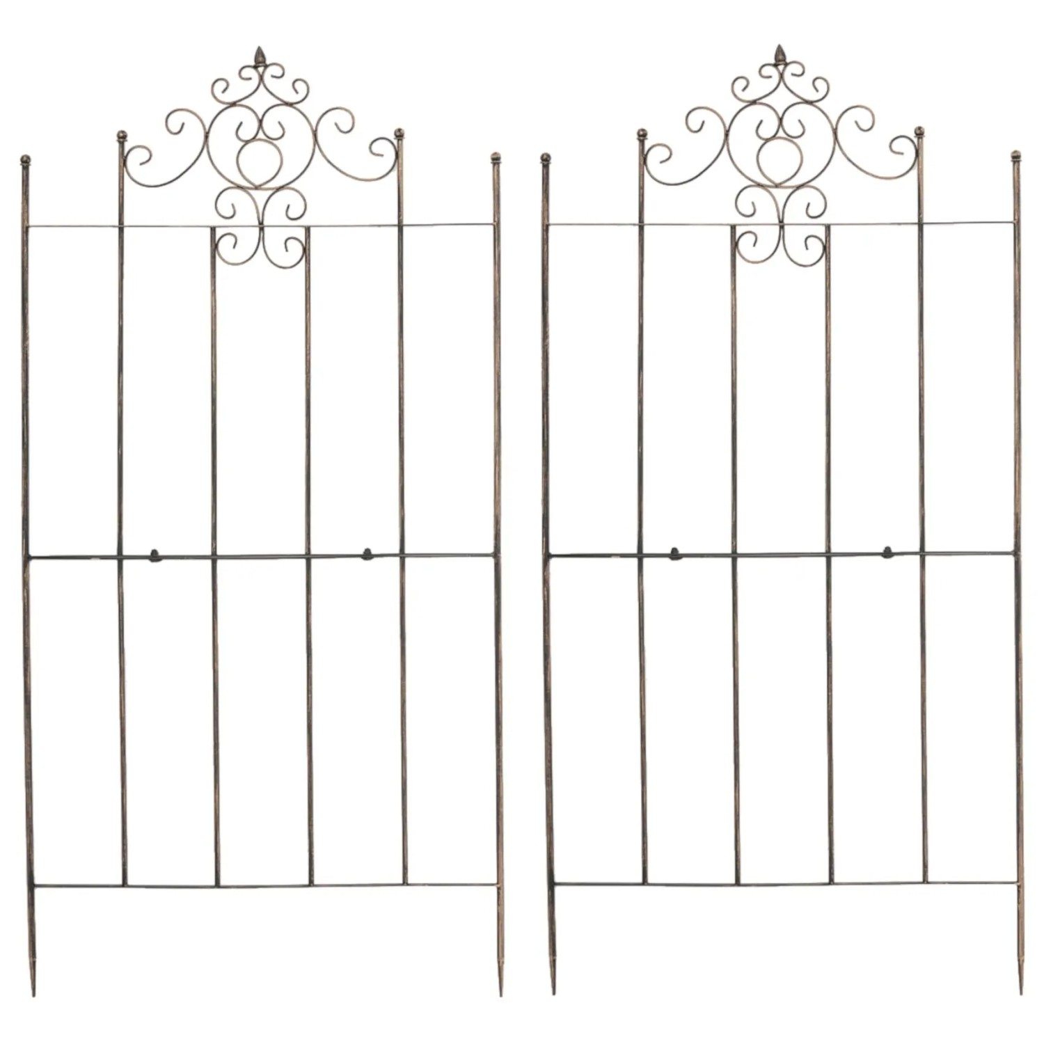 DELUKE Rankgitter HEIKE 2er Set 85,5x2x170cm Metall Bronze Rankhilfe Kletterpflanzen Gartendekoration