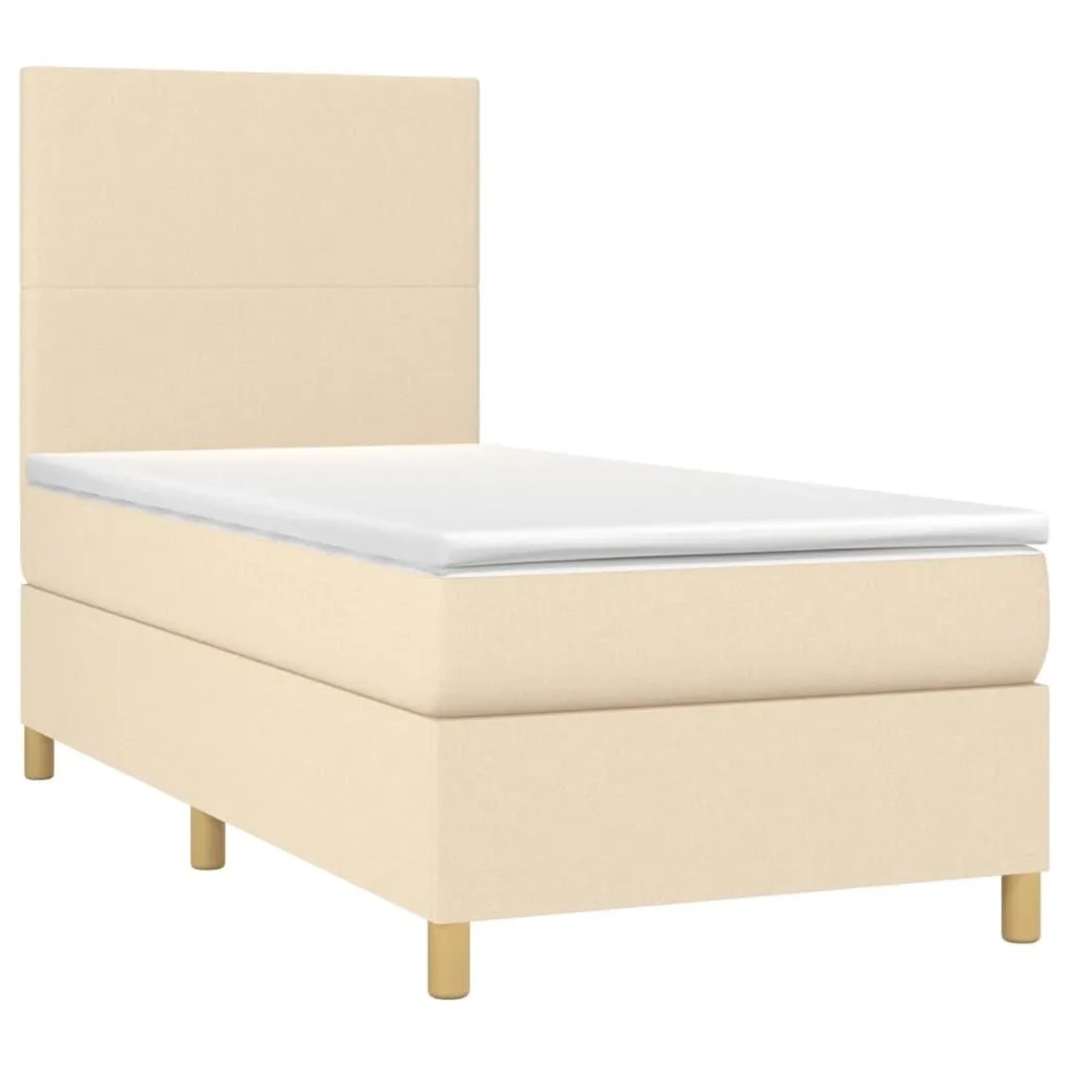 vidaXL Boxspringbett mit Matratze Creme 90x200 cm Stoff 3142150 günstig online kaufen