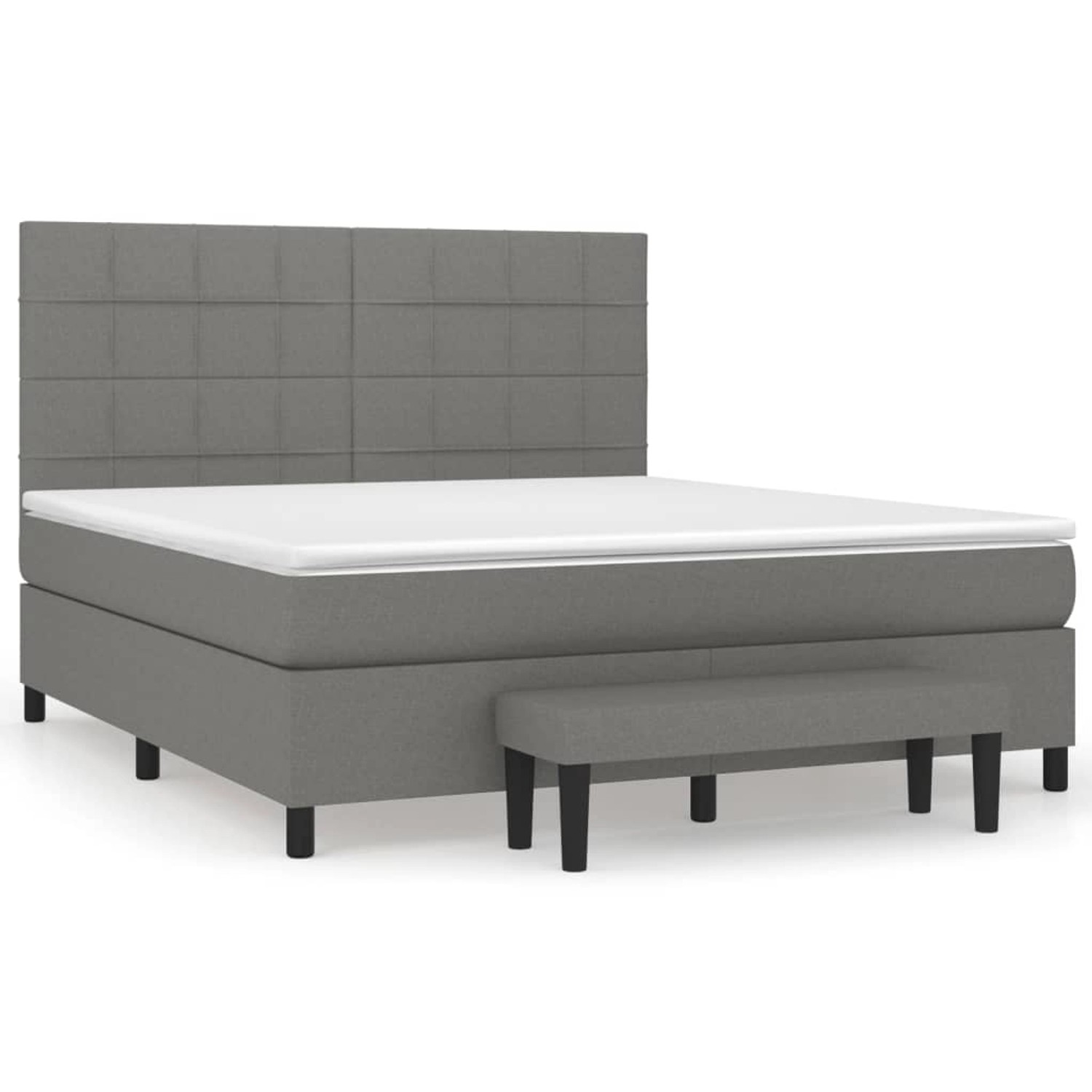 vidaXL Boxspringbett Boxspringbett mit Matratze Dunkelgrau 160x200 cm Stoff günstig online kaufen