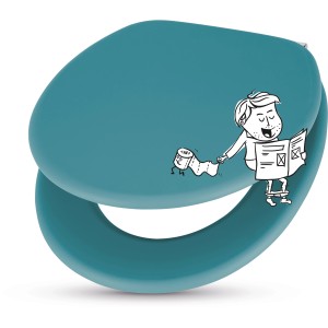 baliv WC-Sitz Poti, petrol matt, mit Absenkautomatik und Cartoon-Motiv.