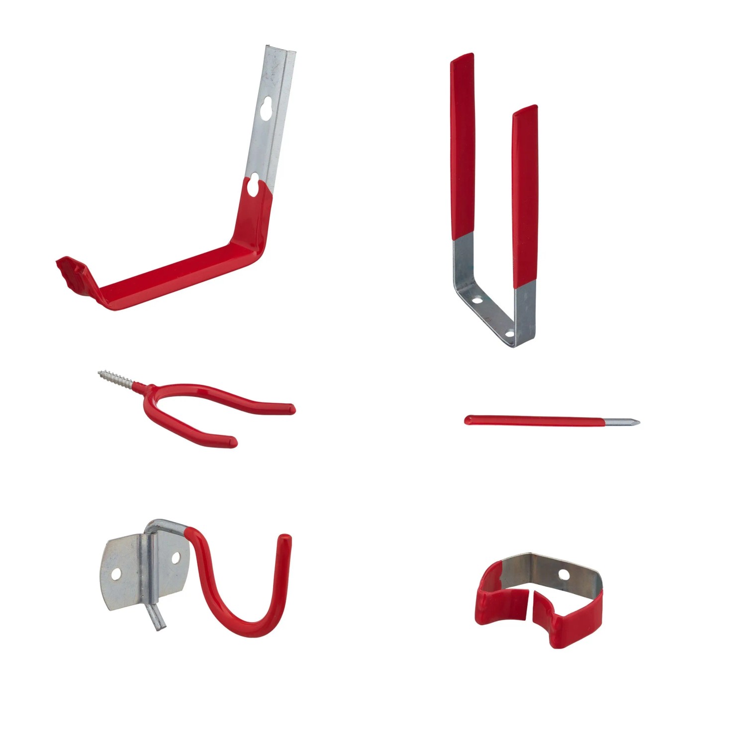 Relaxdays Wandhaken Set Stahl Rot Rutschfest 32-teilig 780 g