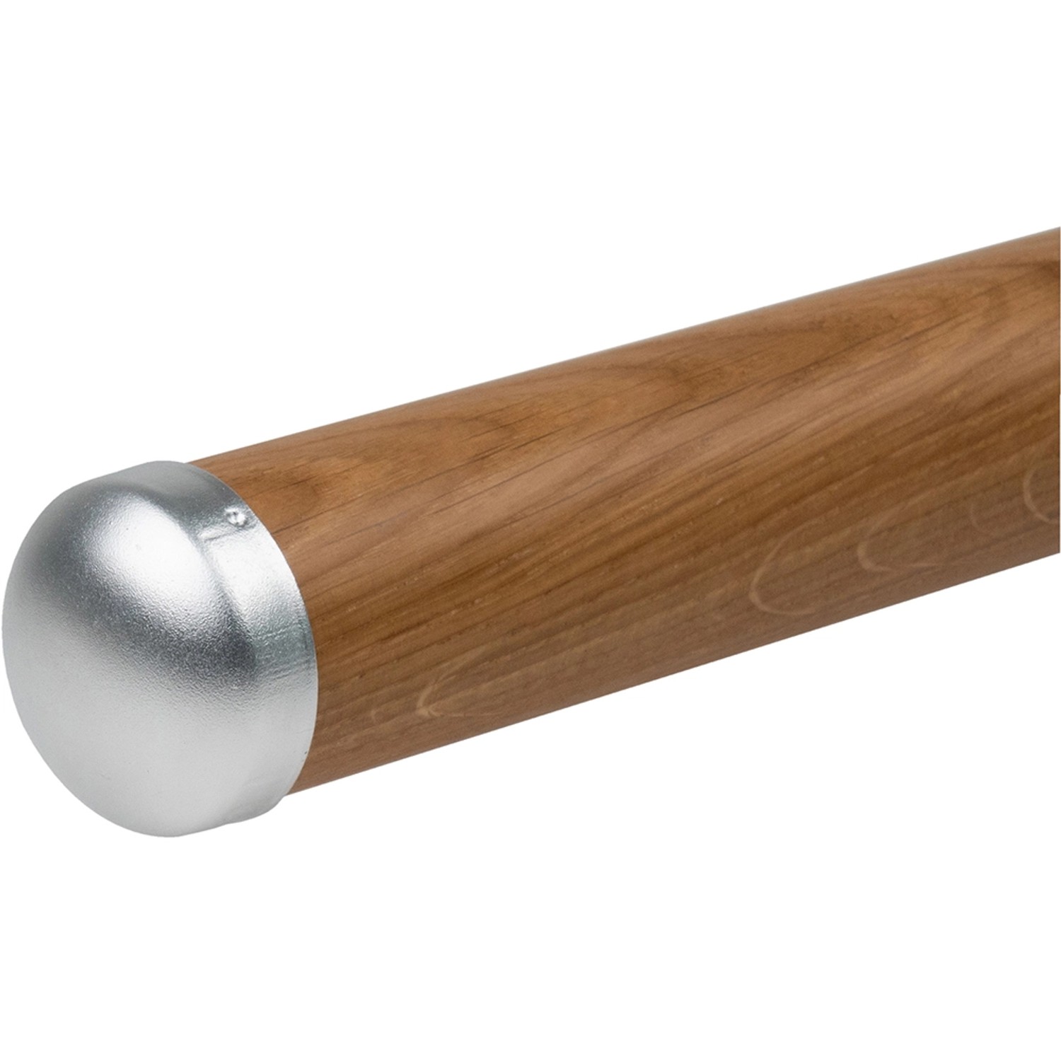 Detailaufnahme: Dolle Handlaufset Eiche, 150 cm, versiegelt, mit silberner Endkappe. Handlauf für Treppen.