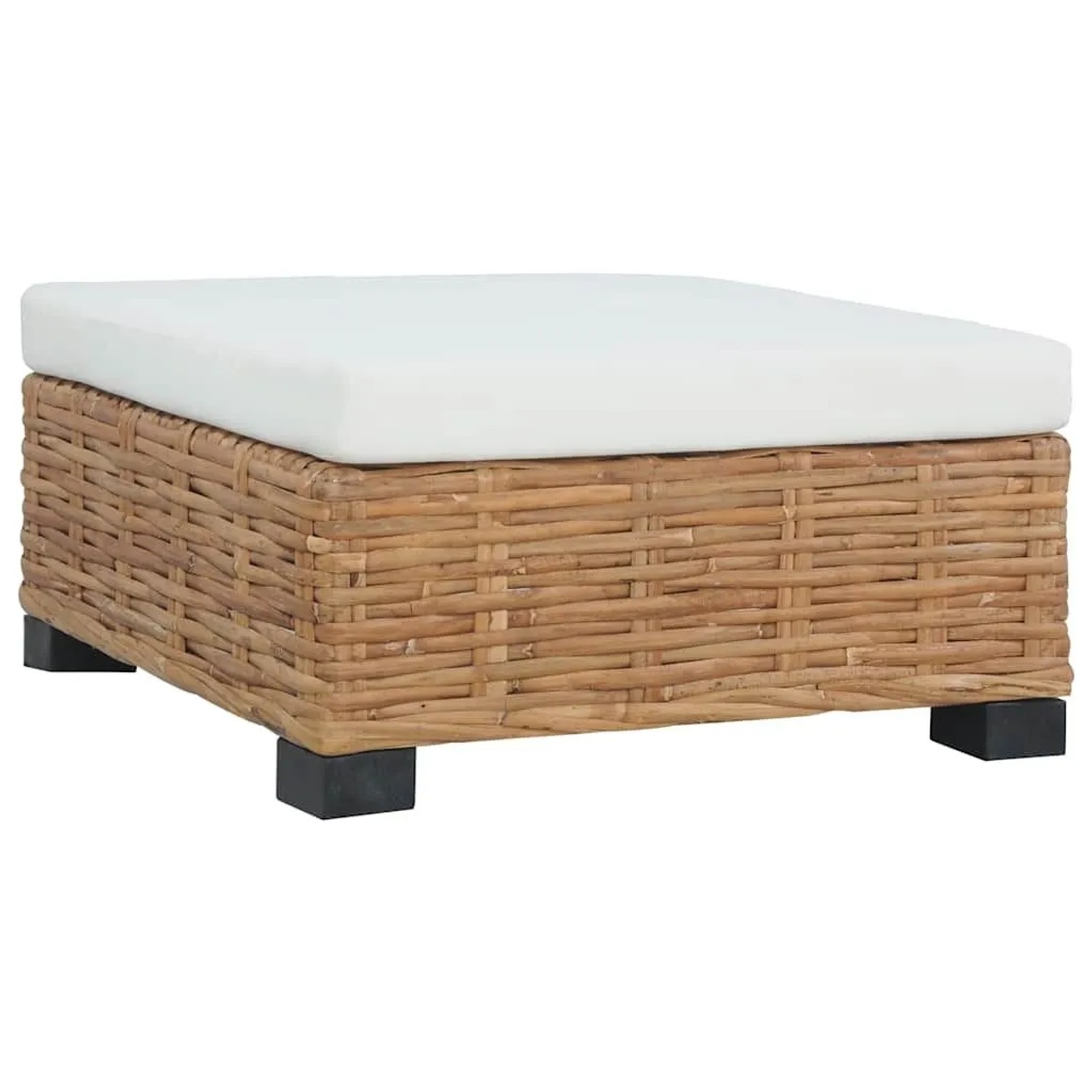 vidaXL Fußhocker mit Kissen Natur Rattan 286281
