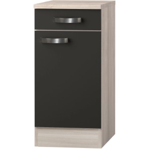 Optifit Unterschrank Faro220, 40cm, anthrazit-braun mit Schublade und Tür.
