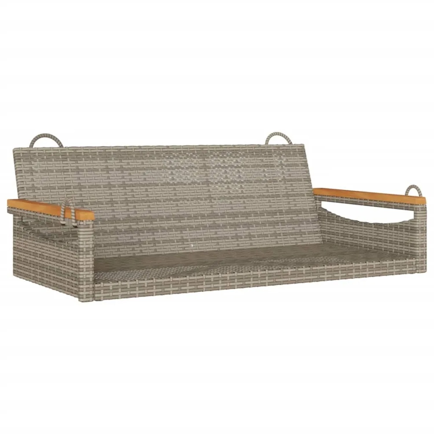 vidaXL Hängebank Grau 109x62x40 cm Poly Rattan 368144