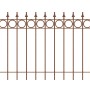 Unbeschichteter Eleo Zaun Belluno, 96 cm, Schmiedeeisen mit Kreis- und Pinienmuster.