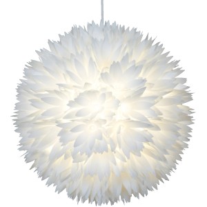 Weiße Näve Pendelleuchte Young Living mit blütenartigem Design, Durchmesser ca. 45 cm.