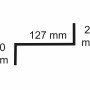 Sarei Z-Profil 90° HG19, 20/127/20 mm, Schemazeichnung mit Maßen für Dachbleche.
