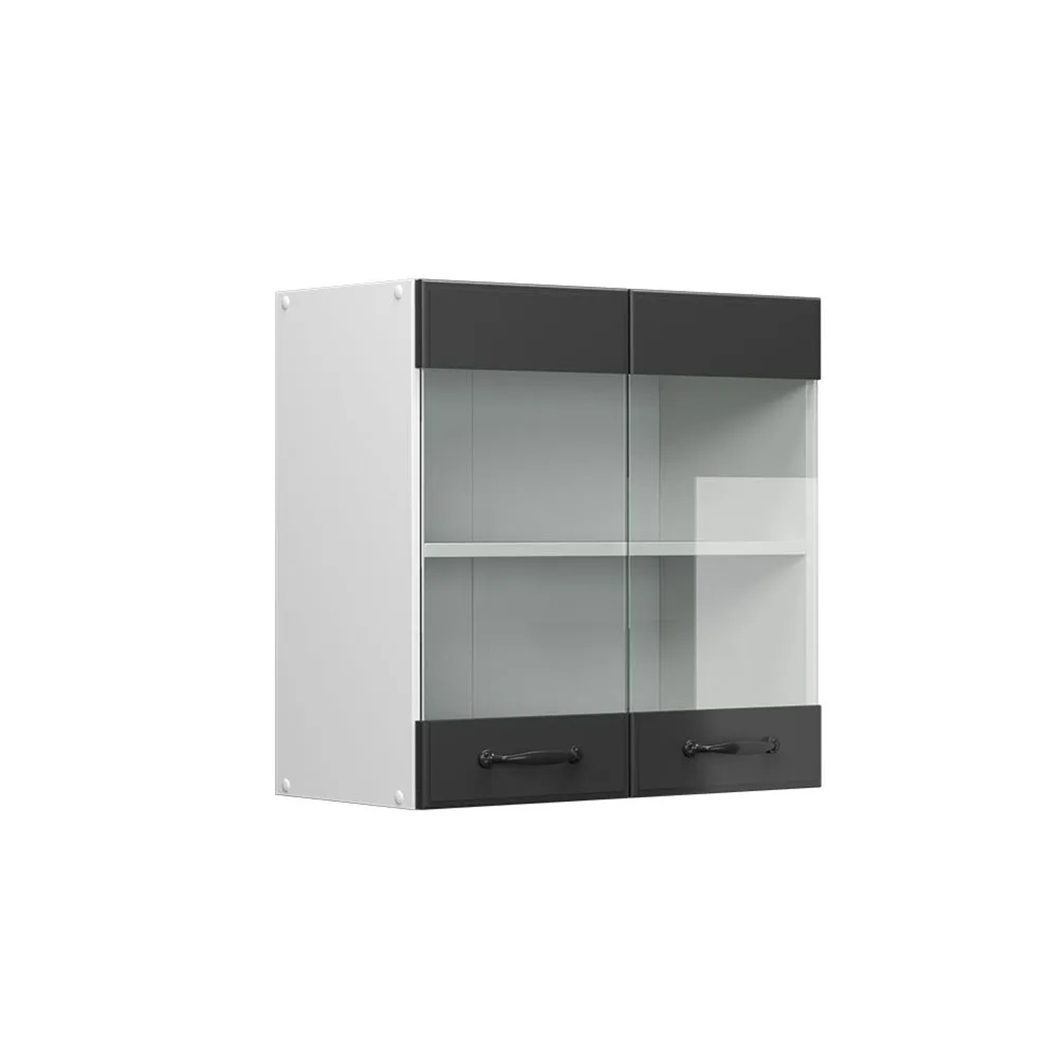 Vicco Küchenglasschrank R-Line Glashängeschrank Anthrazit Landhaus Weiß 60 cm