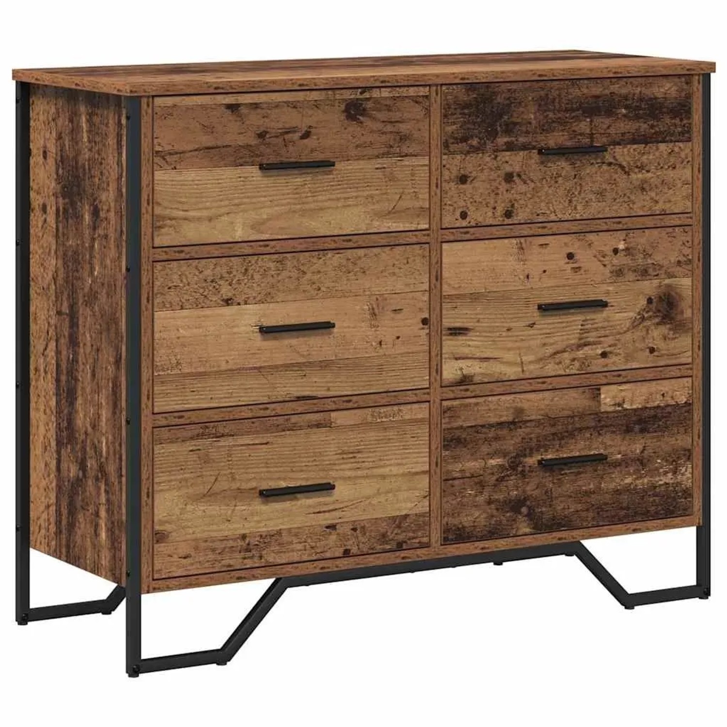 vidaXL Kommode mit Schubladen 2 Stk Altholz 91 x 35,5 x 74,5 cm 3365603