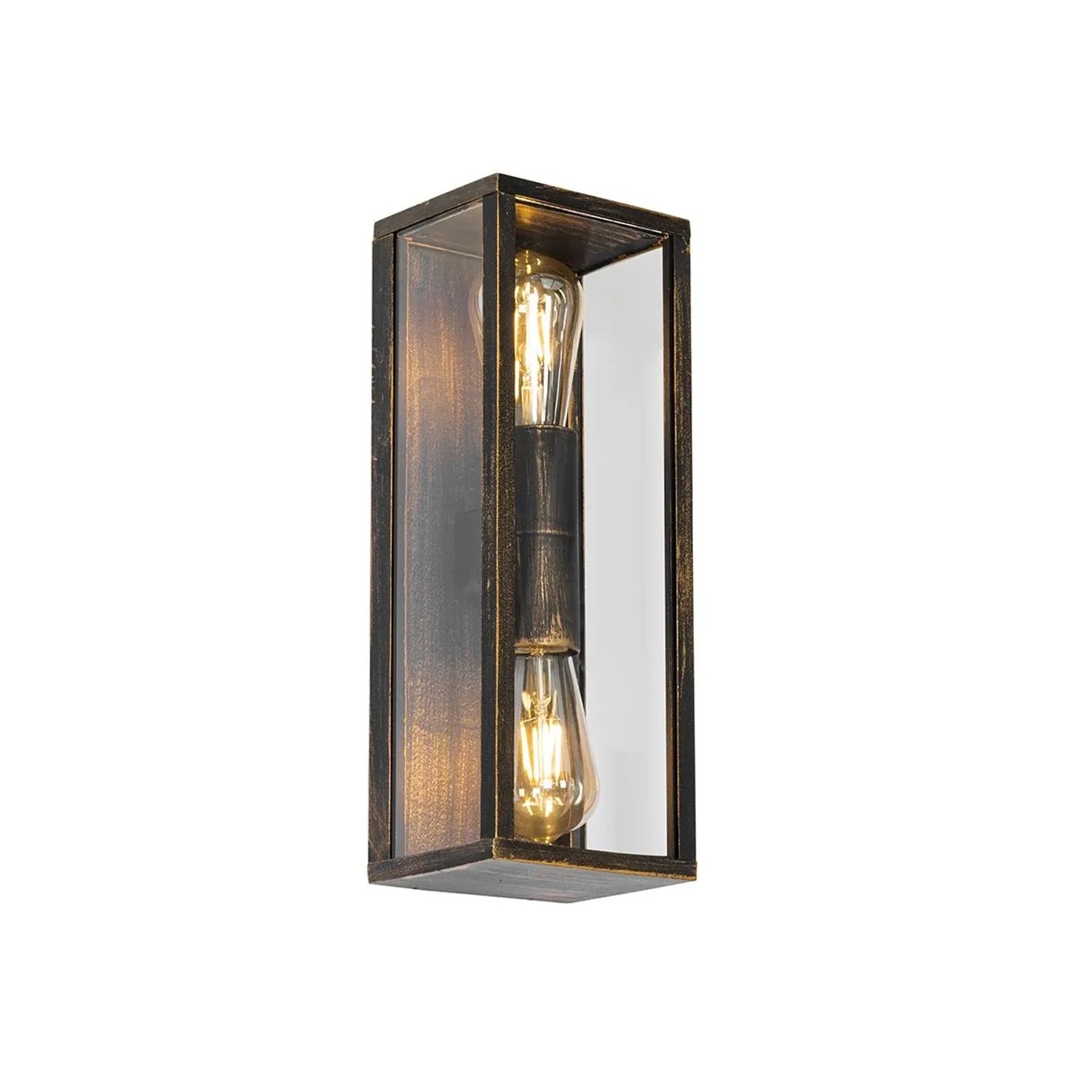 QAZQA Vintage Wandleuchte AntikGold 38 cm 2 Flammig IP44 Charlois